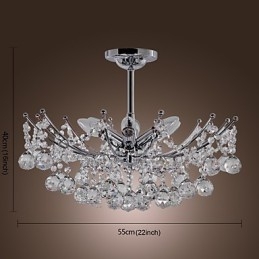 Lampadario a soffitto in cristallo a 6 luci