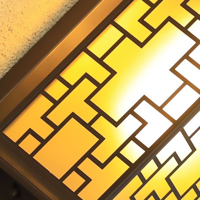 Applique da parete per esterni stile cinese con griglia per finestra impermeabile
