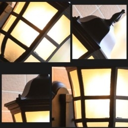 Applique da parete da esterno retrò europea, 1 luce, vetro smerigliato, IP23