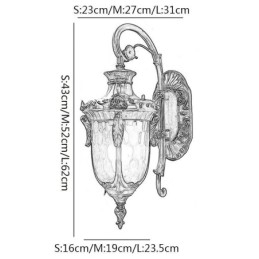 Applique da parete da esterno impermeabile a testa singola per cortile, corridoio, giardino