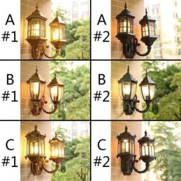 Applique da parete per esterni europea impermeabile a doppia lampada