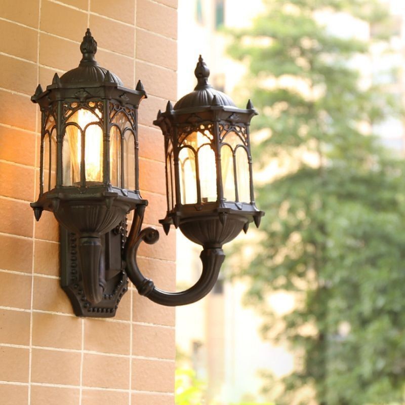 Applique da parete per esterni europea impermeabile a doppia lampada