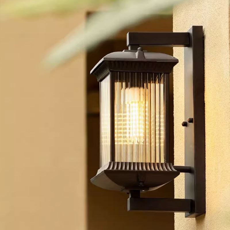 Applique da esterno in vetro stile cinese IP23 15x23x35 cm E26/E27