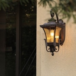 Applique da parete da esterno in vetro stile cinese, singola luce, IP23