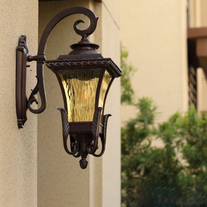 Applique da parete da esterno in vetro stile cinese, singola luce, IP23