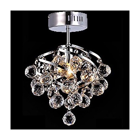 Lampadario a filo in cristallo cromato con 1 lampadina E26/E27, 30 x 25 cm