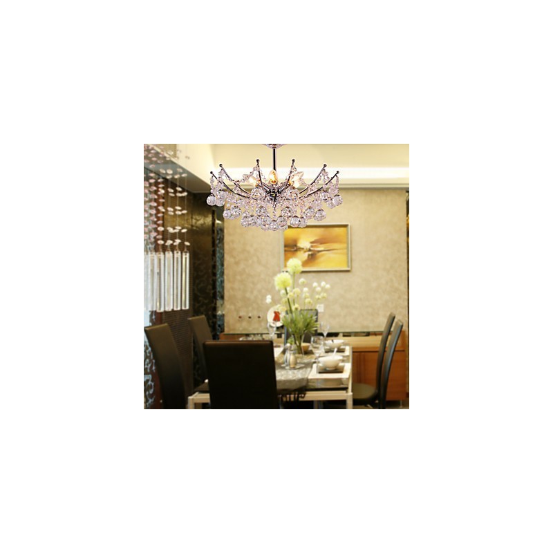 Lampadario a soffitto in cristallo a 6 luci