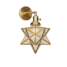 Applique da parete moderna con paralume in vetro e supporto in ottone E27, 1 luce