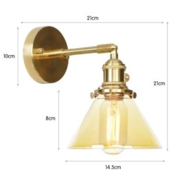 Applique da parete moderna con paralume in vetro e fissaggio in ottone E27 1 luce