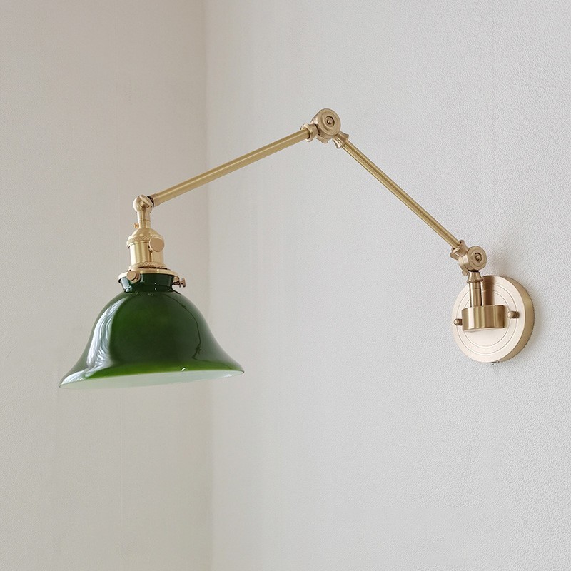 Applique da parete vintage in vetro e ottone 1 luce E27