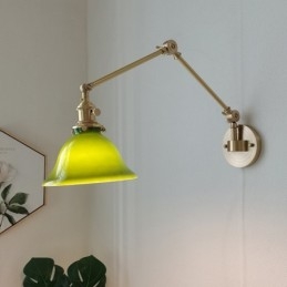 Applique da parete vintage in vetro e ottone 1 luce E27