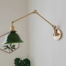 Applique da parete vintage in vetro e ottone 1 luce E27