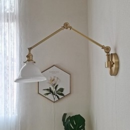Applique da parete vintage in vetro e ottone 1 luce E27