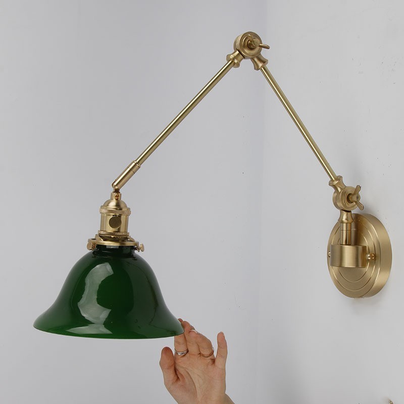 Applique da parete vintage in vetro e ottone 1 luce E27