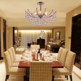 Lampadario a soffitto in cristallo a 6 luci
