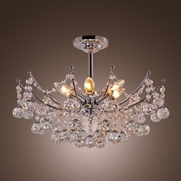 Lampadario a soffitto in cristallo a 6 luci