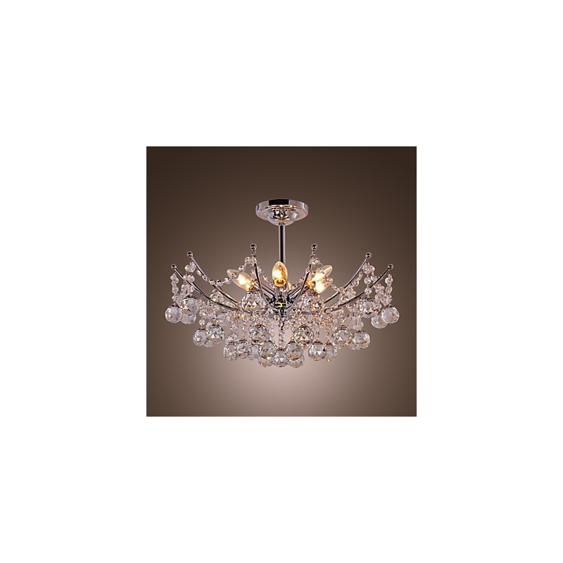 Lampadario a soffitto in cristallo a 6 luci