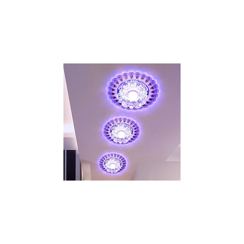 Plafoniera a filo in cristallo SMD 3W con 3 lampadine