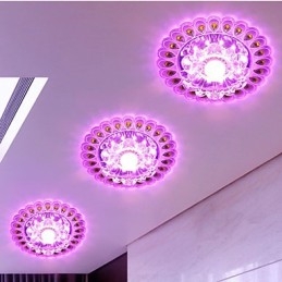 Plafoniera a filo in cristallo SMD 3W con 3 lampadine