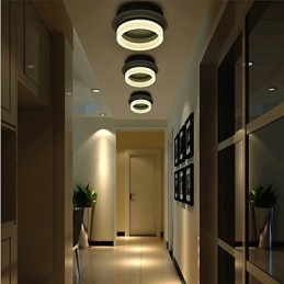 Plafoniera a filo LED 8W bianca in metallo e vetro