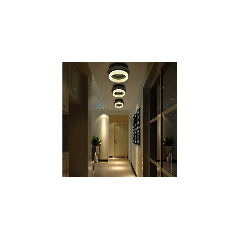 Plafoniera a filo LED 8W bianca in metallo e vetro