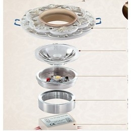 Faretto mini in stile tradizionale/classico in resina gialla, LED integrato 3 W
