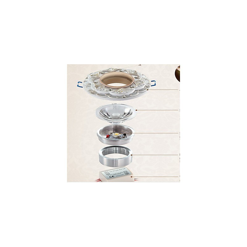 Faretto mini in stile tradizionale/classico in resina gialla, LED integrato 3 W