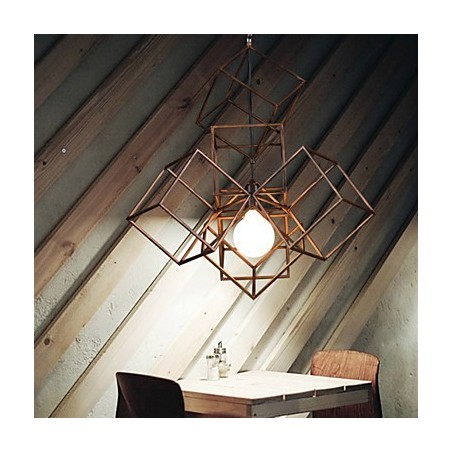 Lampadario a sospensione vintage minimalista 1 luce in ferro dipinto