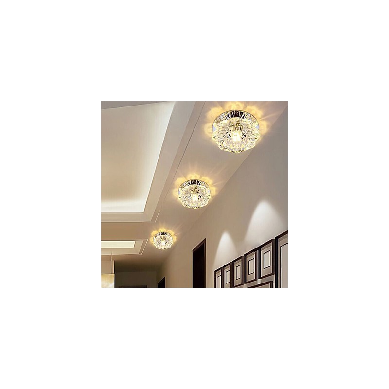 Plafoniera da soffitto in cristallo SMD 3W a cupola con 3 lampadine
