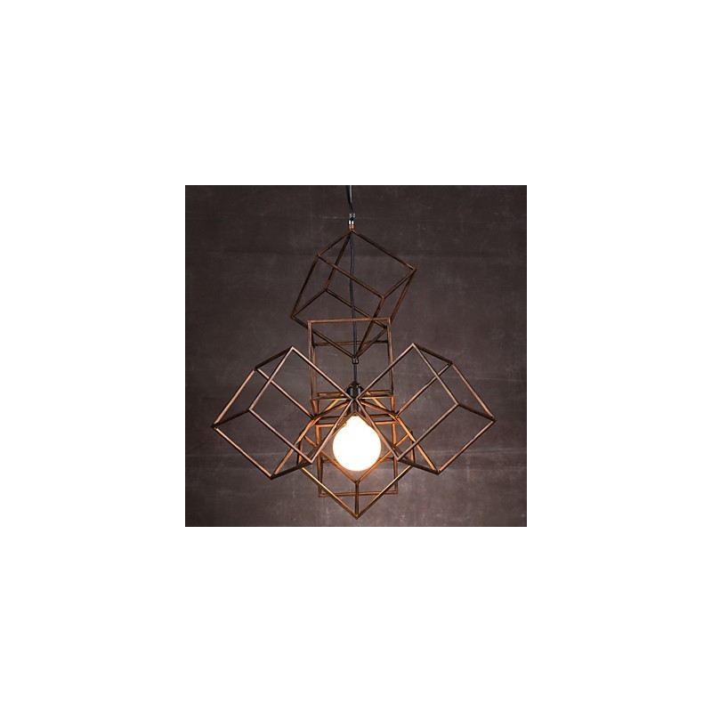 Lampadario a sospensione vintage minimalista 1 luce in ferro dipinto