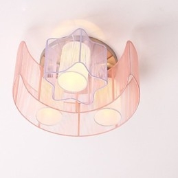 Plafoniera a filo romantica stelle e luna in metallo 3 lampadine E26/E27