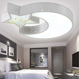 Plafoniera a filo moderna stella e luna in metallo bianco LED