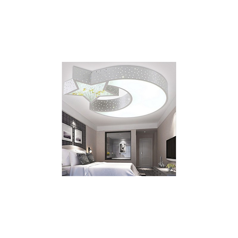 Plafoniera a filo moderna stella e luna in metallo bianco LED