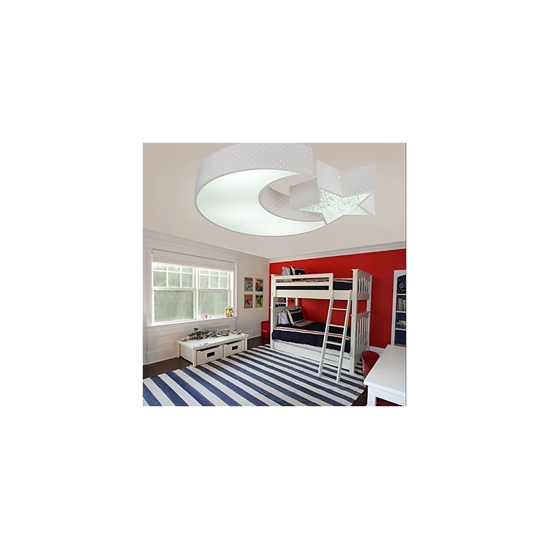 Plafoniera a filo moderna stella e luna in metallo bianco LED