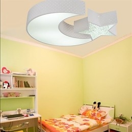 Plafoniera a filo moderna stella e luna in metallo bianco LED