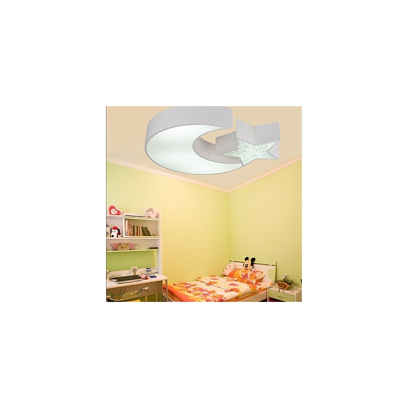 Plafoniera a filo moderna stella e luna in metallo bianco LED