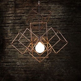 Lampadario a sospensione vintage minimalista 1 luce in ferro dipinto
