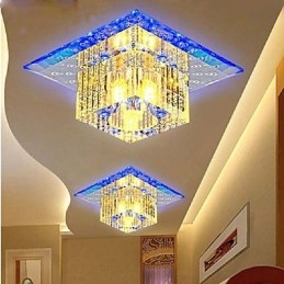 Mini plafoniera da soffitto in cristallo SMD 3W quadrata