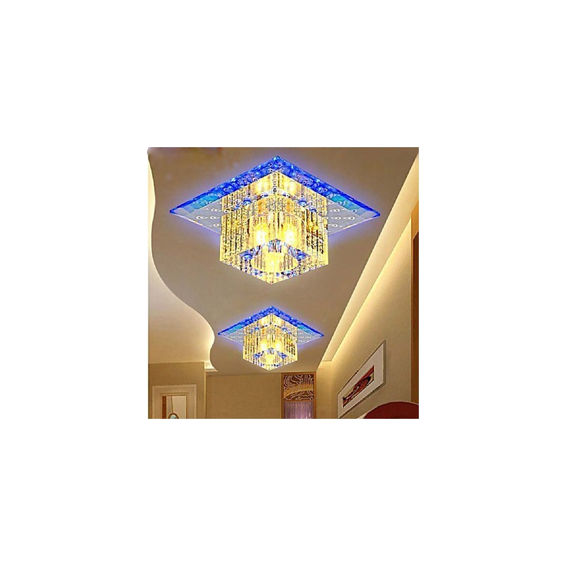 Mini plafoniera da soffitto in cristallo SMD 3W quadrata