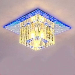 Mini plafoniera da soffitto in cristallo SMD 3W quadrata