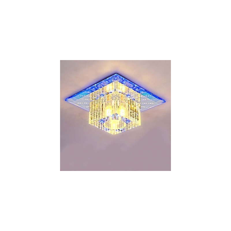 Mini plafoniera da soffitto in cristallo SMD 3W quadrata
