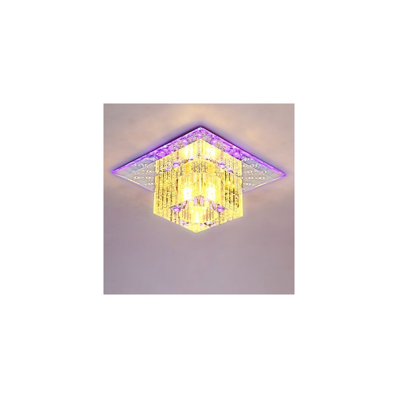 Mini plafoniera da soffitto in cristallo SMD 3W quadrata