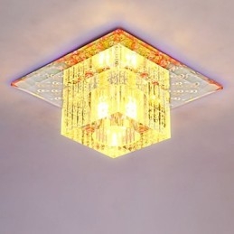 Mini plafoniera da soffitto in cristallo SMD 3W quadrata