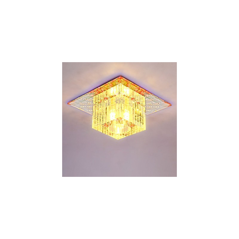 Mini plafoniera da soffitto in cristallo SMD 3W quadrata