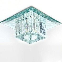 Mini plafoniera da soffitto in cristallo SMD 3W quadrata