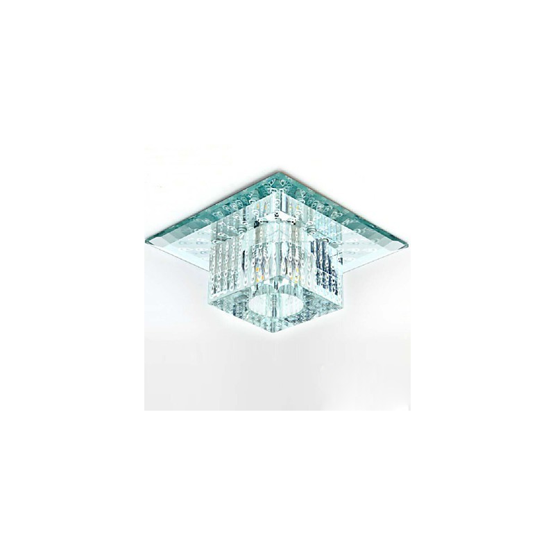 Mini plafoniera da soffitto in cristallo SMD 3W quadrata