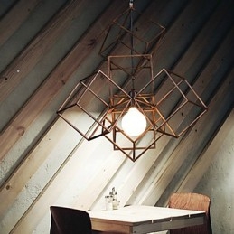 Lampadario a sospensione vintage minimalista 1 luce in ferro dipinto
