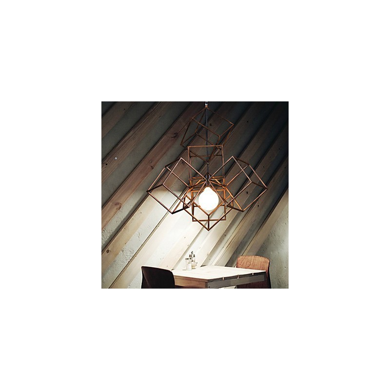 Lampadario a sospensione vintage minimalista 1 luce in ferro dipinto