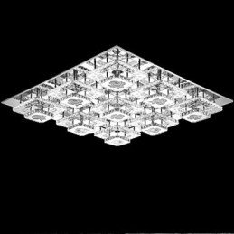 Lampada a sospensione moderna in cristallo cromato 103 cm