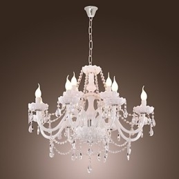 Lampadario contemporaneo stile candela bianco elettrolitico 62 cm